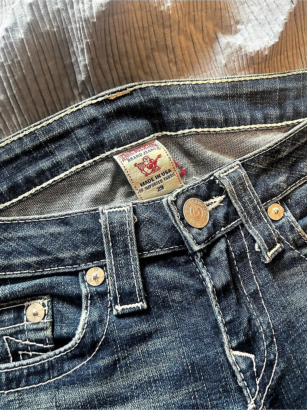 True Religion Bootcut Jeans in Blue Waist 28